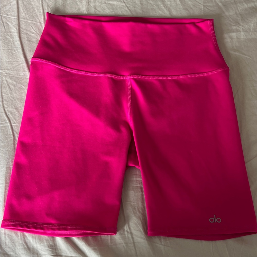 ALO Yoga Women's Bright Pink Bike Shorts